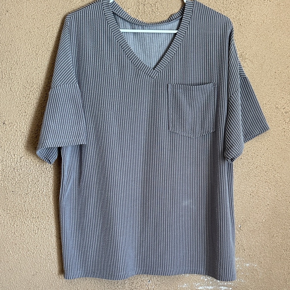 Gray V-Neck Women’s Shirt